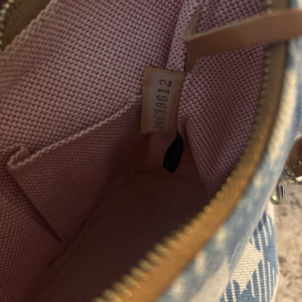 Vintage Y2K DOONEY & BOURKE Houndstooth Checkered Blue White Hobo Bag Purse VGUC - Picture 14 of 16